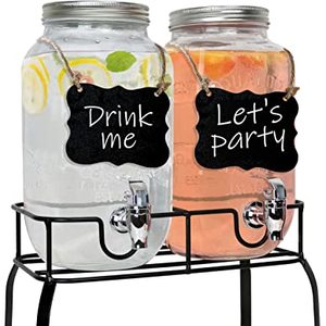 Glass Drink Dispenser With Stand